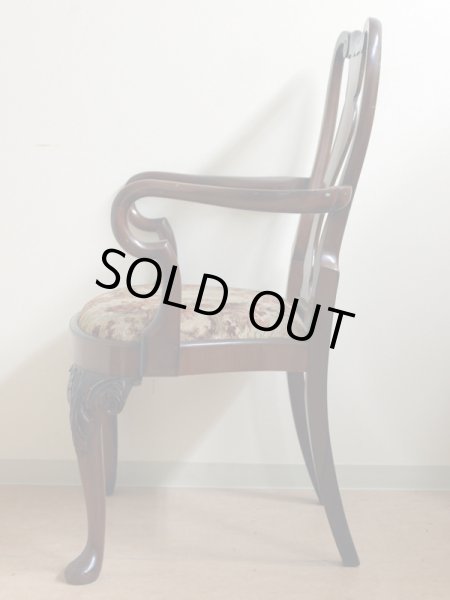 画像3: クイーンアン　チェア　ウォルナット　（アーム付） (3)