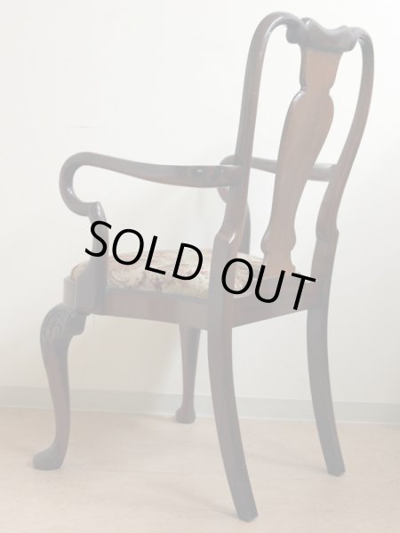 画像4: クイーンアン　チェア　ウォルナット　（アーム付） (4)