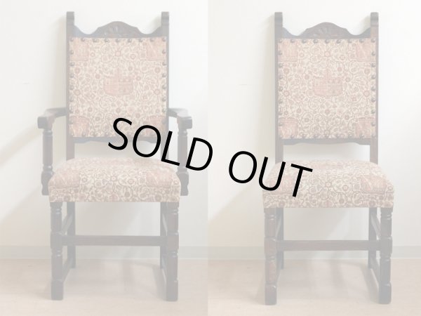 画像2: チェア(4脚&アーム付2脚)セット オーク (2)