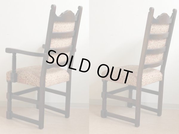 画像5: チェア(4脚&アーム付2脚)セット オーク (5)