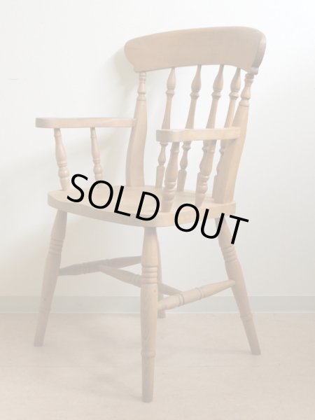 画像4: オールドパイン　キッチン　チェア　アーム付 (4)