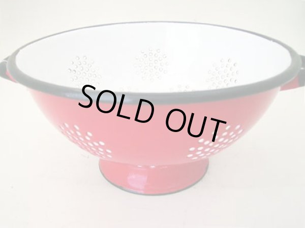 画像3: ホウロウ コランダー　赤 (3)