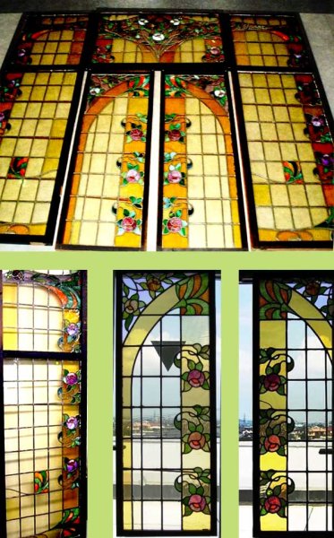 画像2: ステンドグラス セット(ローズ)7枚セット (2)