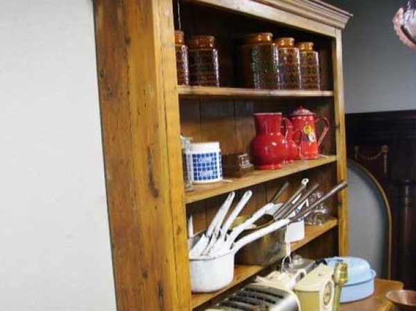画像4: オールドパイン キッチン ドレッサー (カップボード) (4)