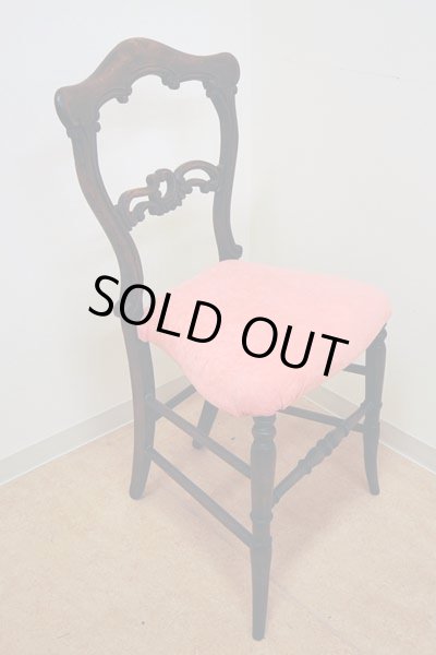 画像2: バルーンバック　チェア　　ピンク　（キャスター無）　張替え済み　 (2)