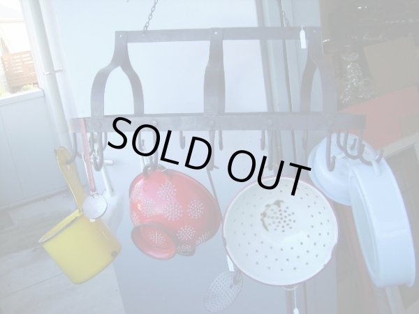 画像2: アイアン カントリー キッチンハンガー 道具ハンギング (2)