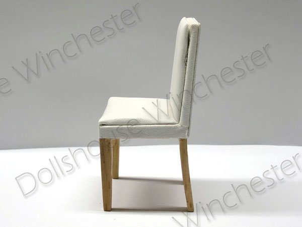 画像4: ダイニング　チェア（椅子） 　ホワイト・レザー (4)