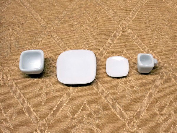 画像2: ホワイト　スクエア　陶器4点セット (2)