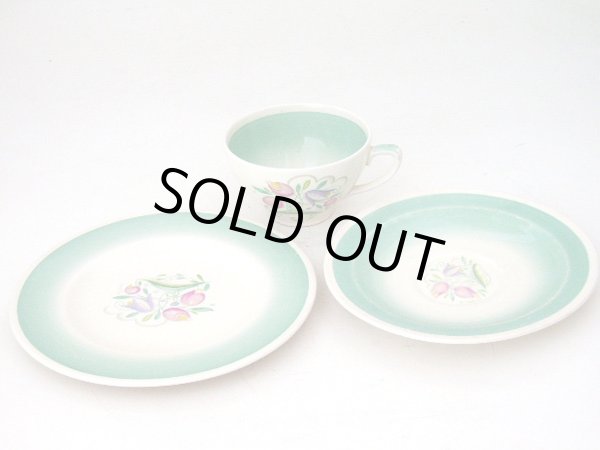 画像3: スージークーパー(Susie Cooper) ドレスデン・スプレイ (Dresden Spray) トリオ  (3)