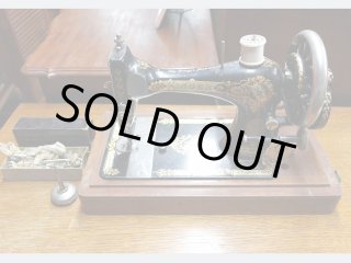 SINGER 製 ミシン ビンテージ COLLECTIBLE VINTAGE CHILDS WOOD HANDLED CAST IRON SINGER