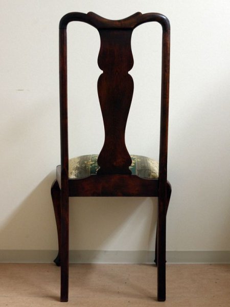 画像5: クイーンアンスタイル アーム無し 1脚 張替済み (5)