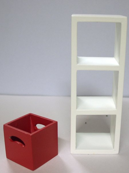 画像5: 収納ボックス付　収納ユニット(赤) (5)