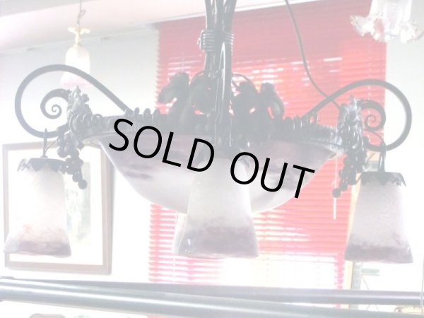 画像5: アールヌーボー様式 ハンギングランプ 大1灯+小4灯 デュゲ (5)