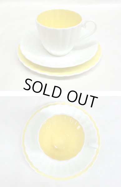 画像2: スージークーパー(Susie Cooper)　フラワーシェイプ　トリオ2客＋シュガーボール＋ケーキプレート (2)