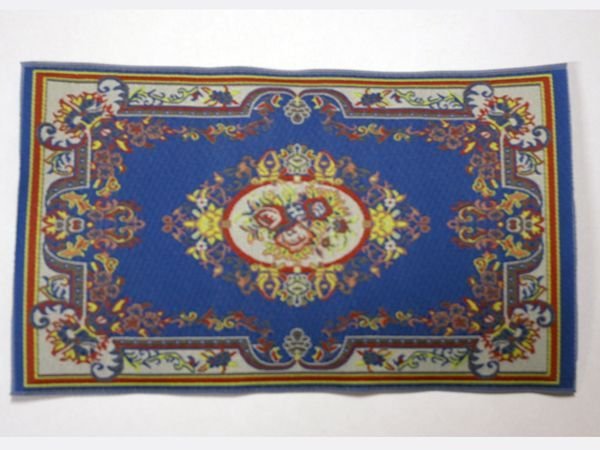 画像1: カーペット　ブルーフローラル (1)