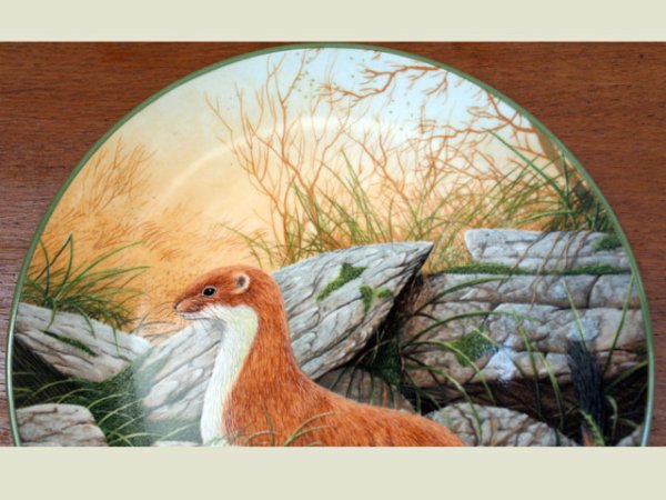 画像5: ロイヤルドルトン（Royal Doulton）　　ウォールプレート  A　stoat on the Alert　箱付き　シリアルナンバー入り (5)