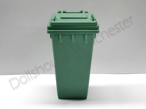 画像1: キャスター付ゴミ箱　グリーン (1)