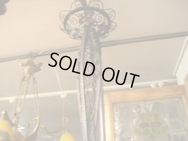 画像3: アールヌーボー様式 ハンギングランプ 大1灯+小4灯 デュゲ (3)