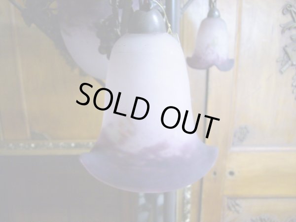 画像3: アールヌーボー様式 ハンギングランプ 大1灯&小3灯 デュゲ (3)