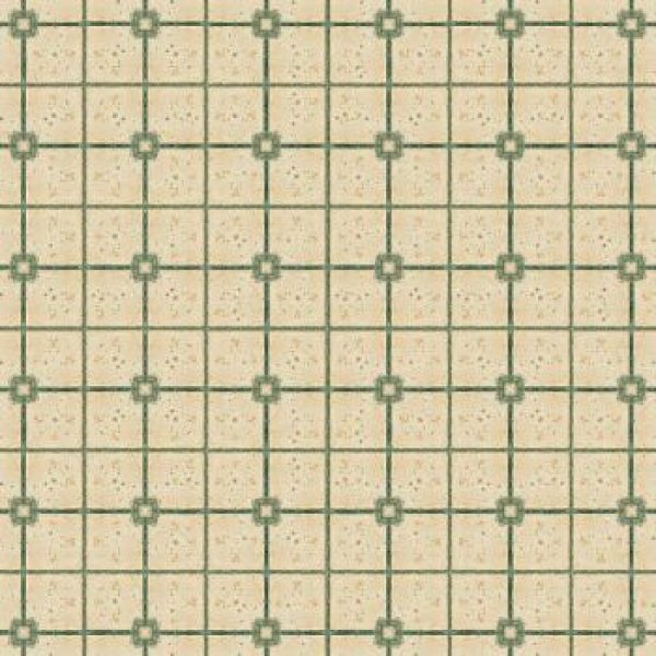 画像1: 床紙　タイル　グリーン・ベージュ (1)