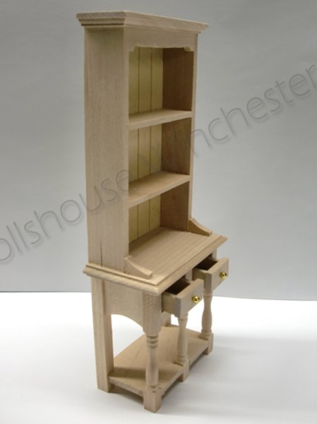 画像4: キッチン　ドレッサー（食器飾り棚　引出し2　未塗装 (4)