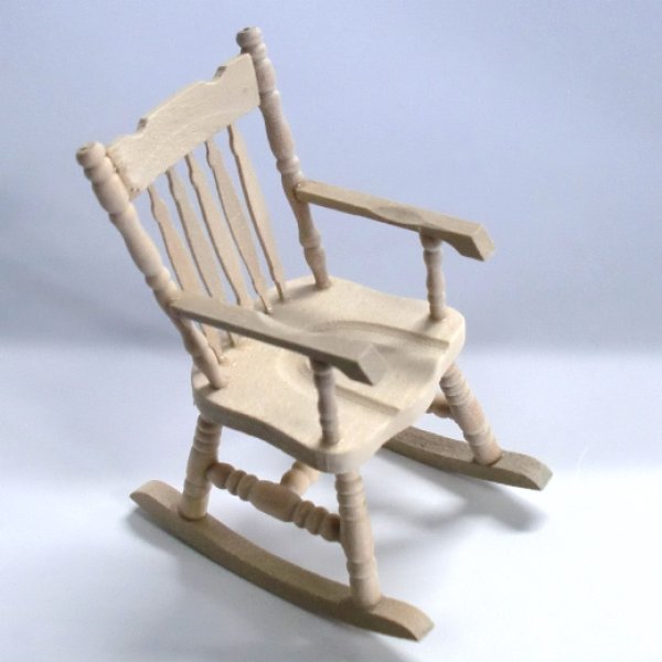 画像1: ロッキング　チェア（椅子）未塗装 (1)