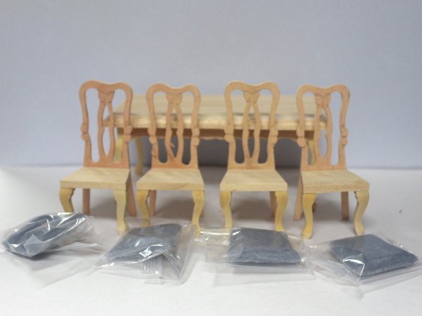 画像2: 未塗装　ダイニング・テーブル＆チェア4脚　セット (2)