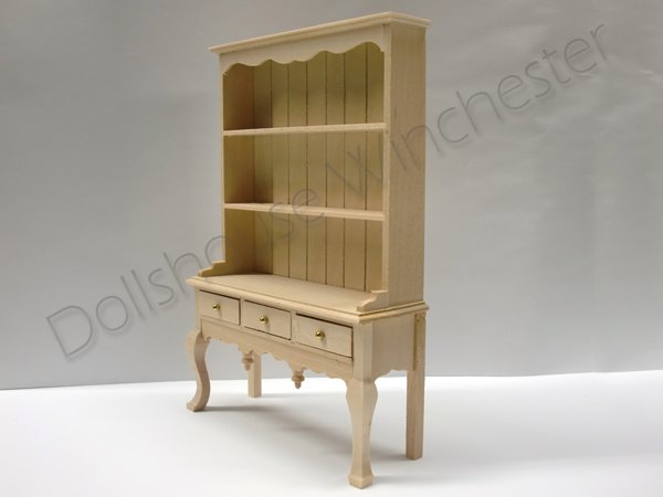 画像2: ドレッサー（食器飾り棚）　クィーン・アン　未塗装 (2)