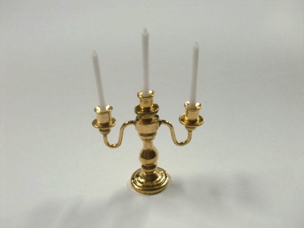 画像1: キャンドル　スタンド　燭台(3本） (1)