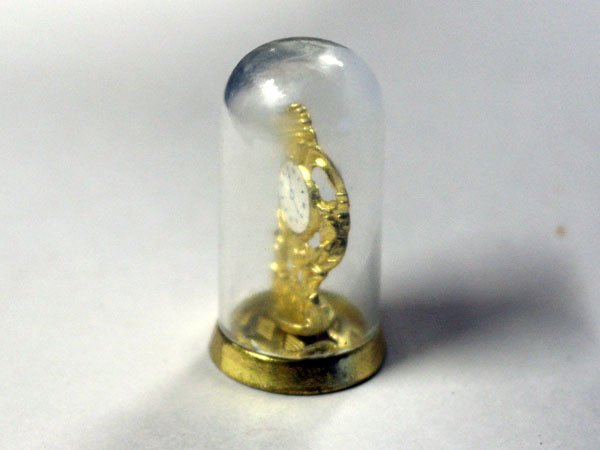 画像2: 置時計　ドーム入り　ゴールド (2)