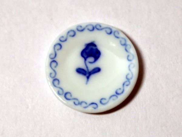 画像1: ブルーローズ  プレート直径22mm (1)