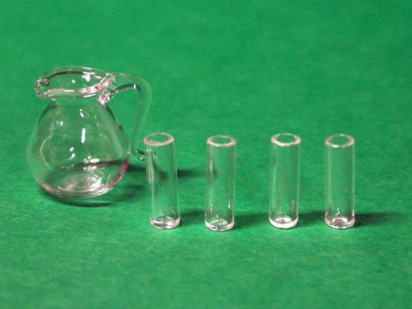 画像1: ガラス　ピッチャー　＆グラス4個セット (1)