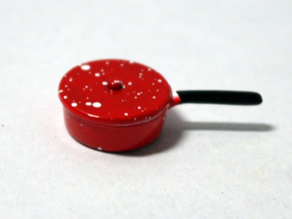 画像2: ソースパン（鍋）　小　エナメル・赤 (2)
