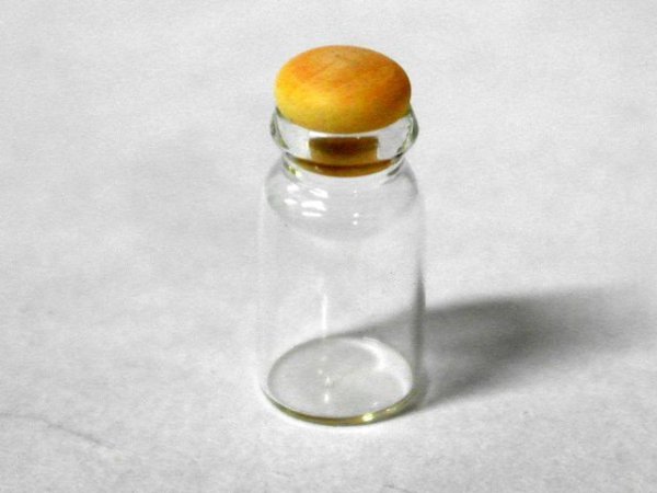 画像1: ガラスボトル  木製フタ付 (1)