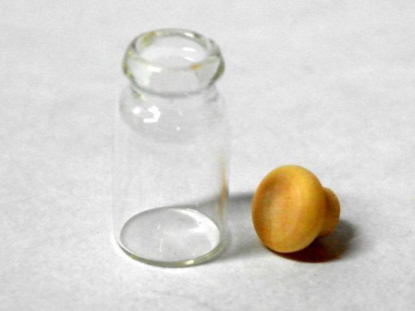 画像2: ガラスボトル  木製フタ付 (2)