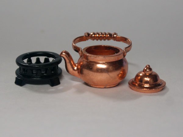 画像2: 銅　ケトル（やかん）&トリビット(載せる台) (2)