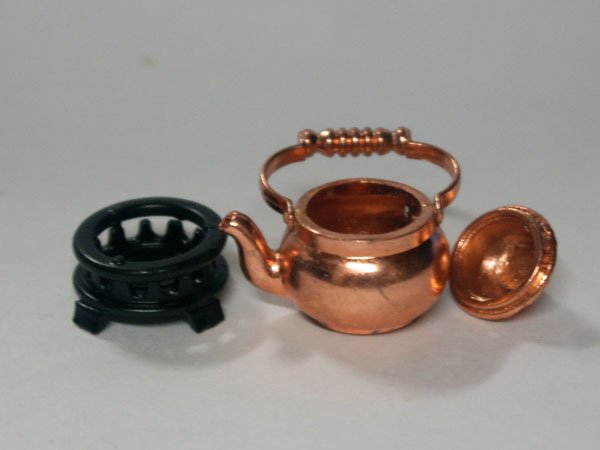 画像3: 銅　ケトル（やかん）&トリビット(載せる台) (3)