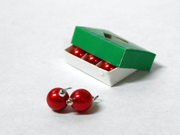 画像2: ボックス入りクリスマスオーナメント　レッド (2)