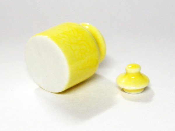 画像4: 陶器　保存容器　黄色 (4)