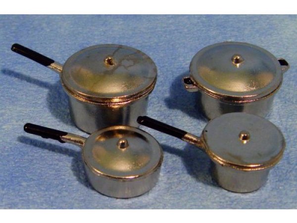 画像1: メタル　ソース・パン　(4点セット） (1)