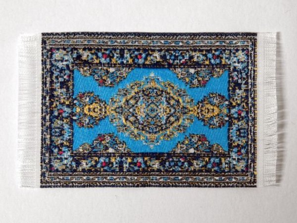 画像1: ラグ　機械織り　 4.7ｃｍ x 6.6cm(フリンジ込み8ｃｍ） (1)