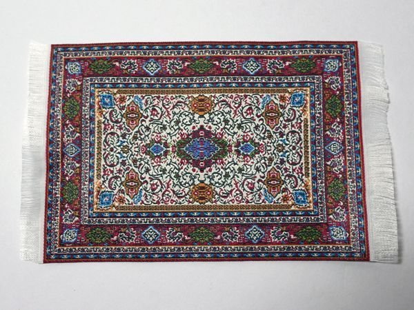 画像1: ラグ　機械織り　 10 x 14cm　（フリンジ込み16.3cm） (1)