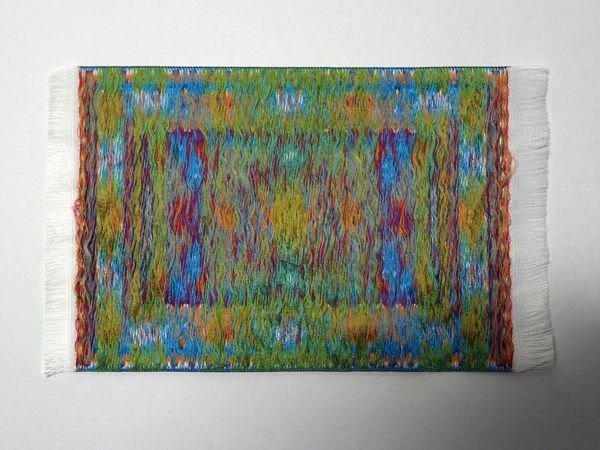 画像3: ラグ　機械織り　 10 x 14cm　（フリンジ込み16.3cm） (3)