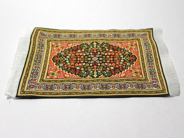 画像2: ラグ　機械織り　 10 x 14cm　（フリンジ込み16.3cm） (2)