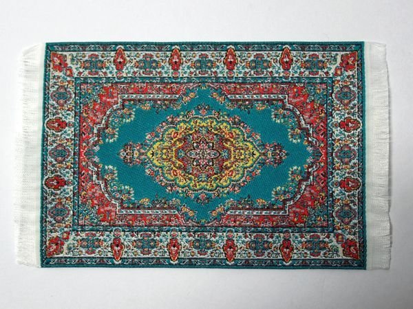 画像1: ラグ　機械織り　 10 x 14cm　（フリンジ込み16.3cm） (1)