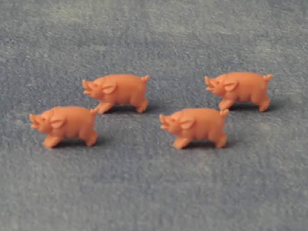 1/12サイズのドールハウス用ミニチュアブタの置物です