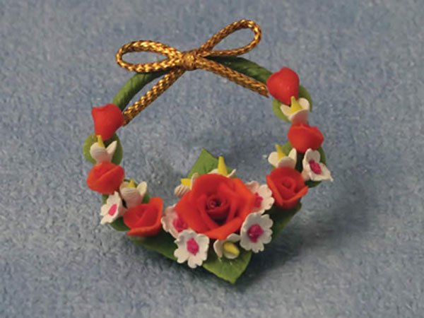 1/12サイズのドールハウス用ミニチュア薔薇のガーランドです