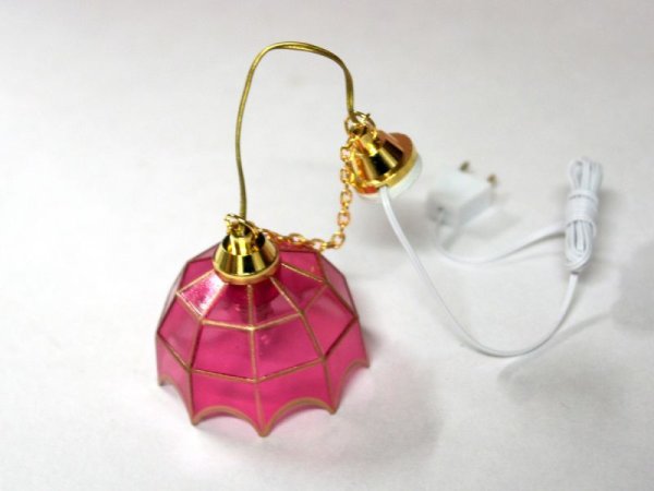 画像2: 照明　吊り下げ　ティファニー　ピンク35mm　 (2)