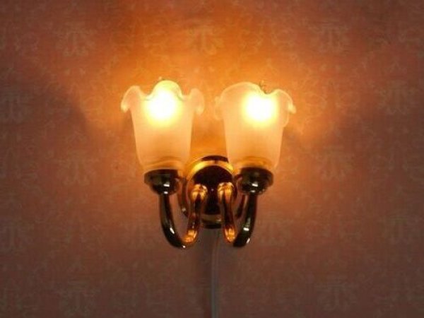 画像2: 照明　壁用 　チューリップ2灯 (2)