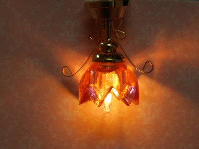 画像1: 照明　天井用　リリー　ピンク